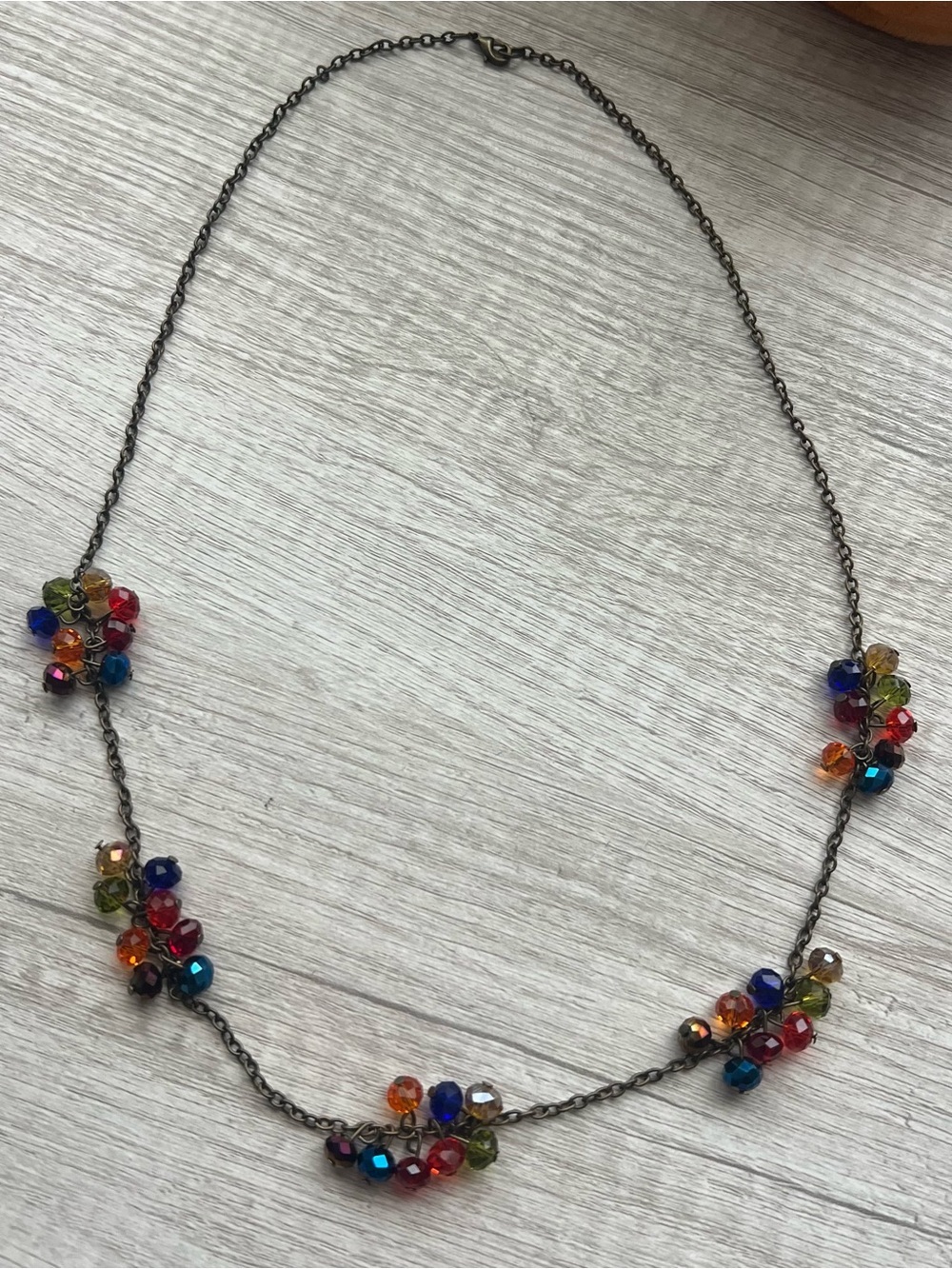 🎨 Bohemian Multi-Color Beaded Cluster Chain Necklace 🎨